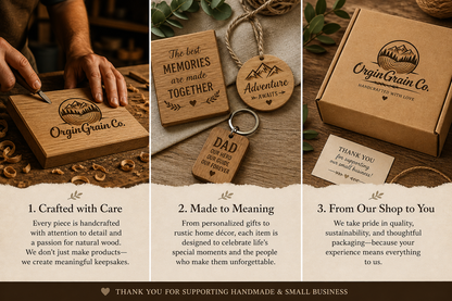 Custom Wood Engraving Accessories | Handmade Natural Wood Gifts